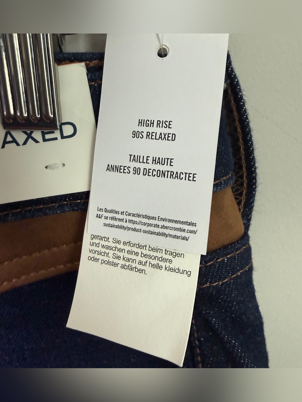Abercrombie & Fitch High Rise 90s Relaxed Jeans Western Contrast Yoke Cowboy 30 - Picture 7 of 11